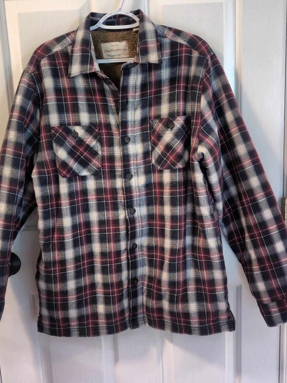Weatherproof Men’s Plaid Lightweight Shirt Jacket in Black, White & Red